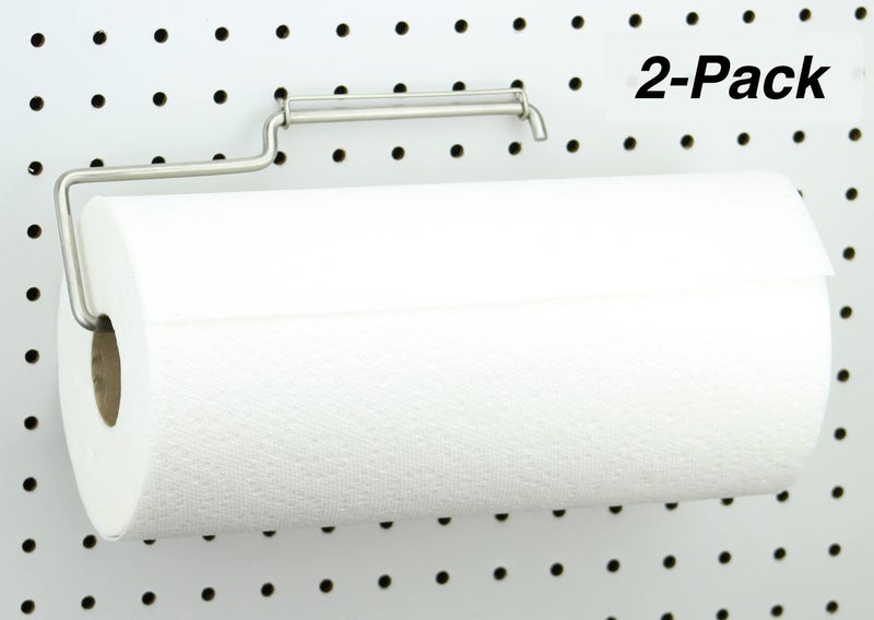 Right Arrange RightArrange Pegboard Paper Towel Holder, 2-Pack - Stainless Steel - Hooks to Any Peg Board - Pegboard Organization Accessory for Tool Shed, Garage, Workbench, Kitchen, Laundry or Craft Room - Image 5